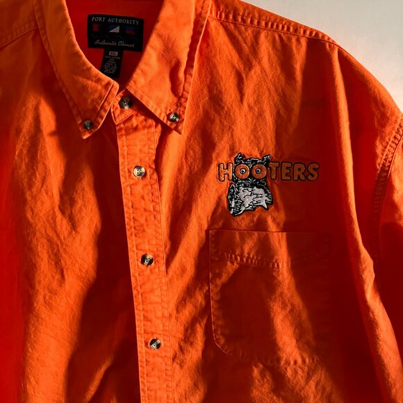 Port Authority Hooters Orange Short Sleeve Button-Up Shirt Men’s Size 3XL. - Picture 4 of 14